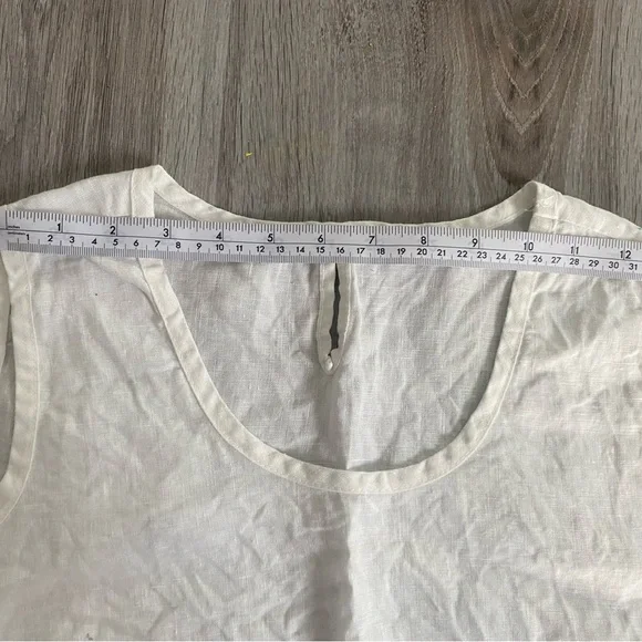 White Vintage Linen Sleeveless Top - Picture 3 of 6